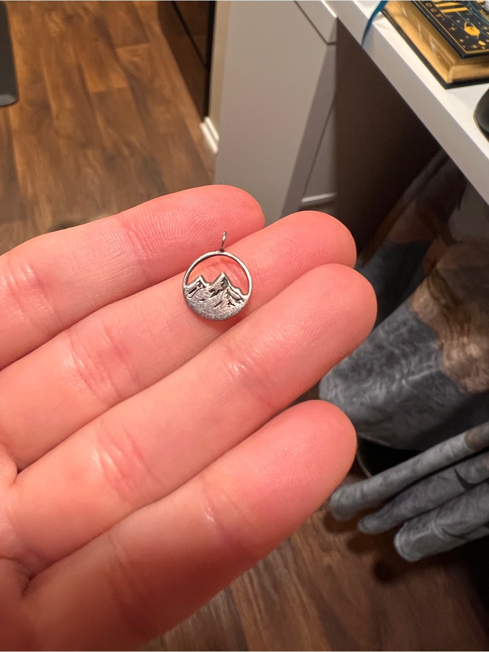 Sterling Silver Mountain Circle Pendant